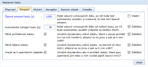 Utp nastaveni