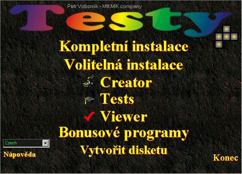 Testy z instalace