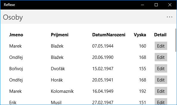 reflexe gridPřehled záznamů v Gridu